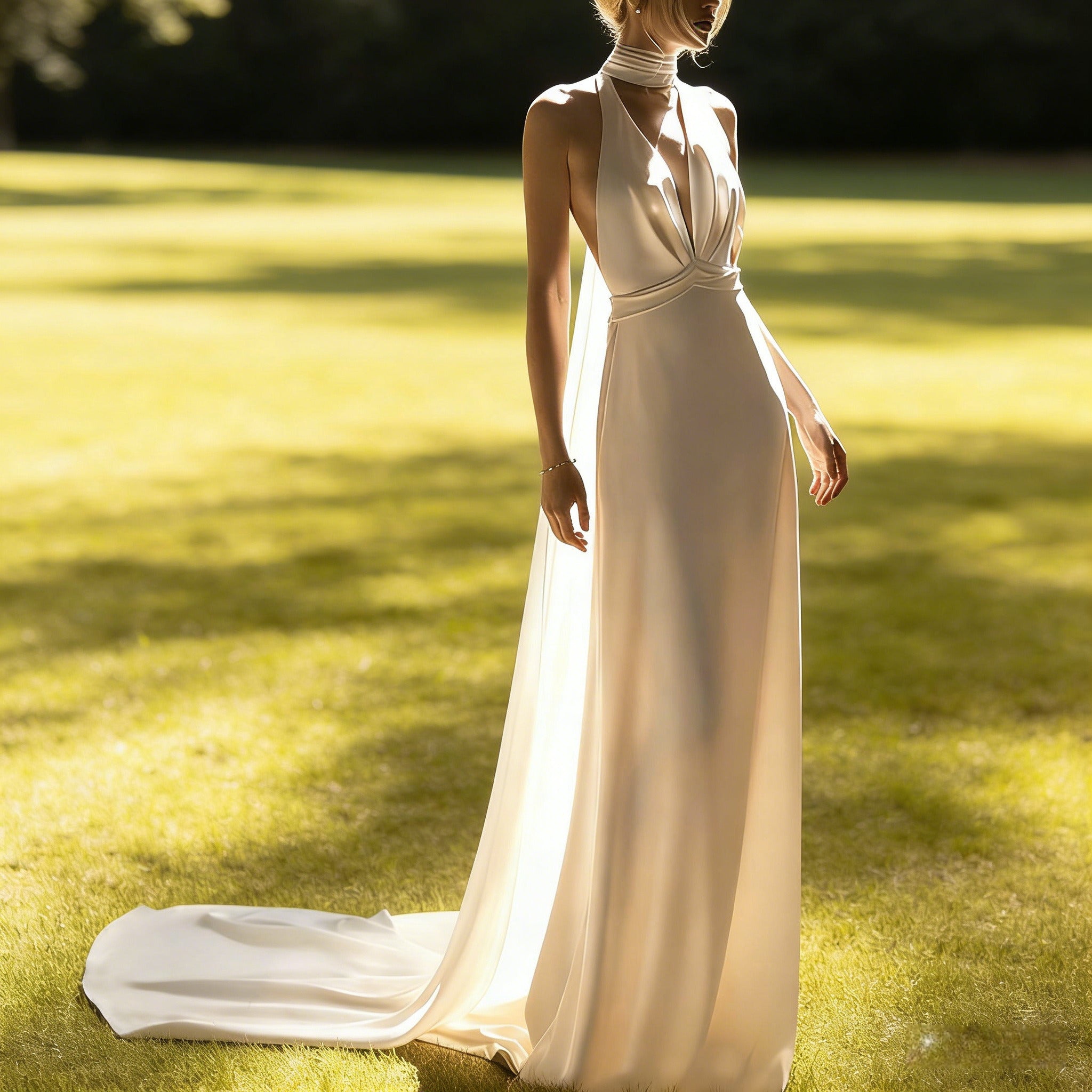 Spielerisches Brautkleid in Weiß mit Tüll und Polka Dots – Langarm mit Rundhalsausschnitt