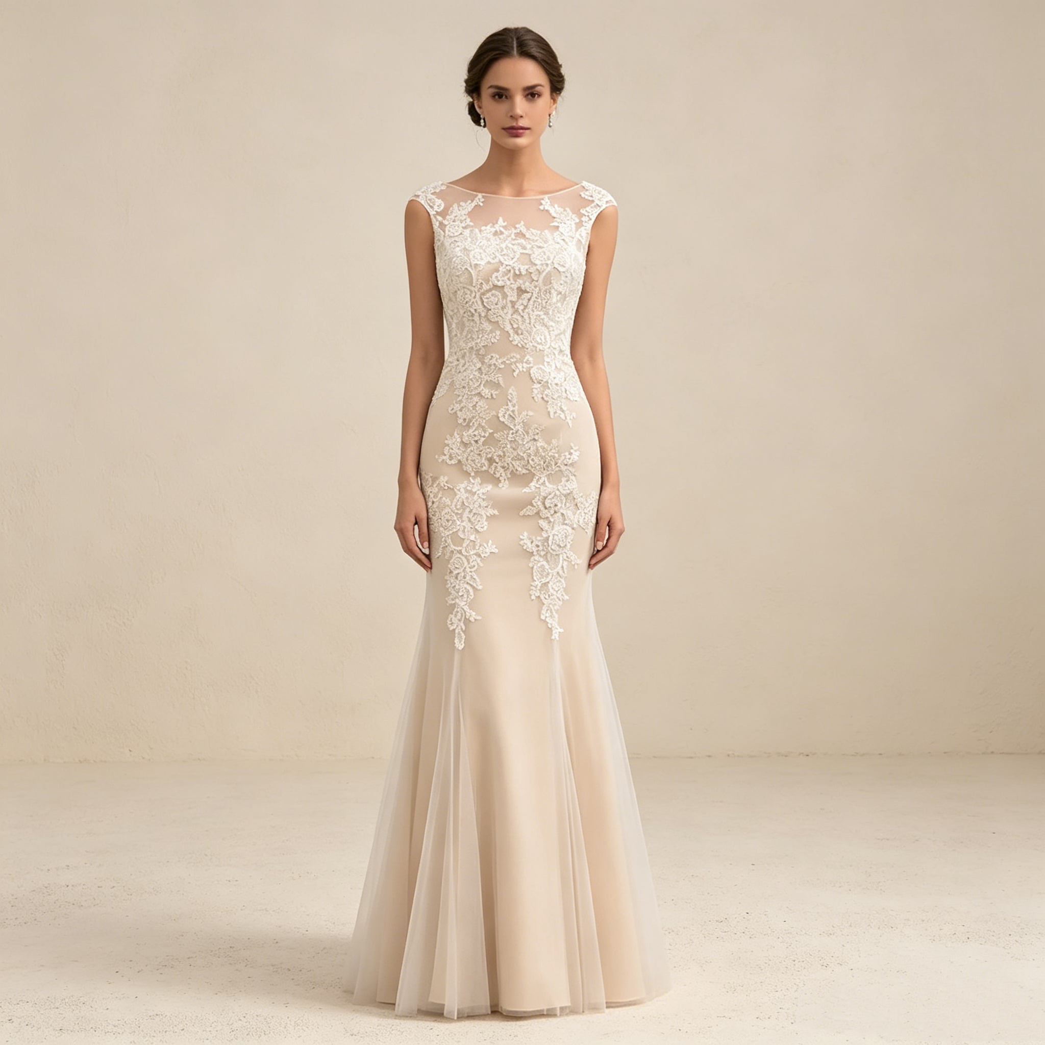 Elegantes Meerjungfrau-Abendkleid mit Illusion-Ausschnitt und Spitze | Maßanfertigung
