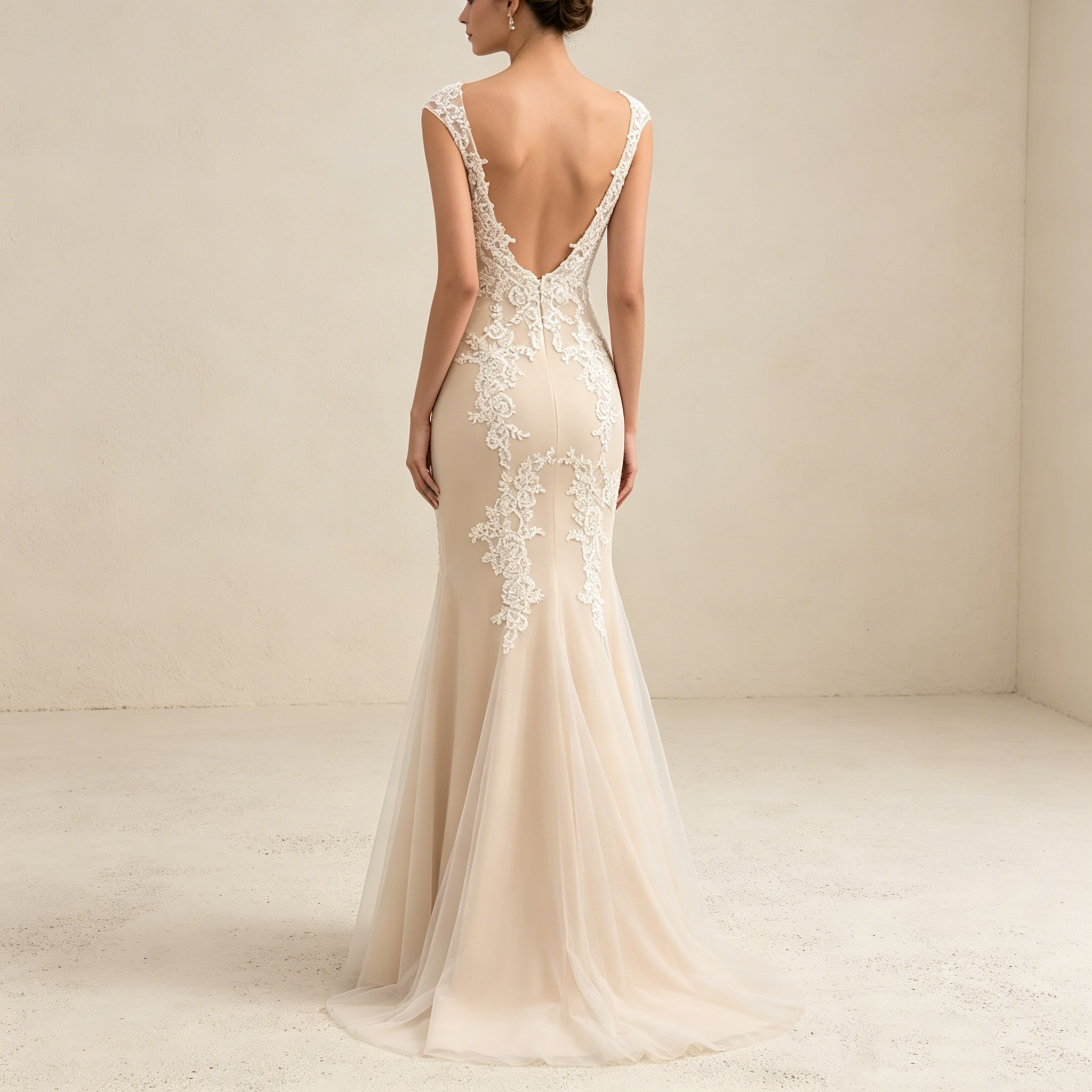 Elegantes Meerjungfrau-Abendkleid mit Illusion-Ausschnitt und Spitze | Maßanfertigung
