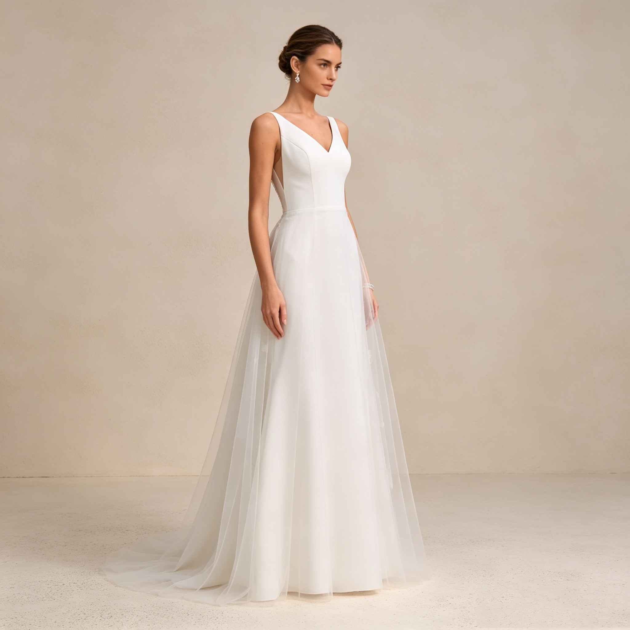 Elegantes V-Ausschnitt Abendkleid mit 3D-Blumen und Beinschlitz