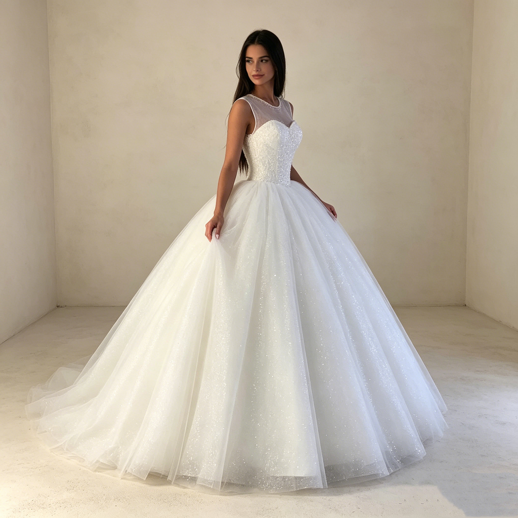 Imposante Prinzessin Brautmode mit Fokus auf voluminöse Rockstrukturen und architektonische Eleganz