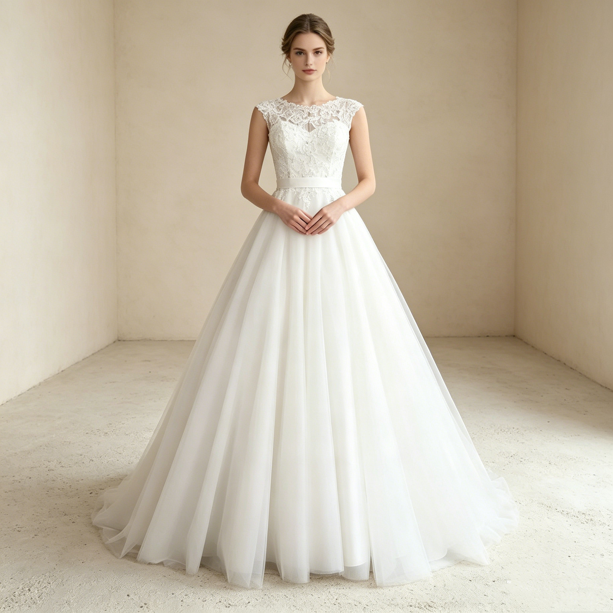 Leichtes A-Linien-Kleid mit filigraner Spitze – Ideal für sommerliche Festlichkeiten