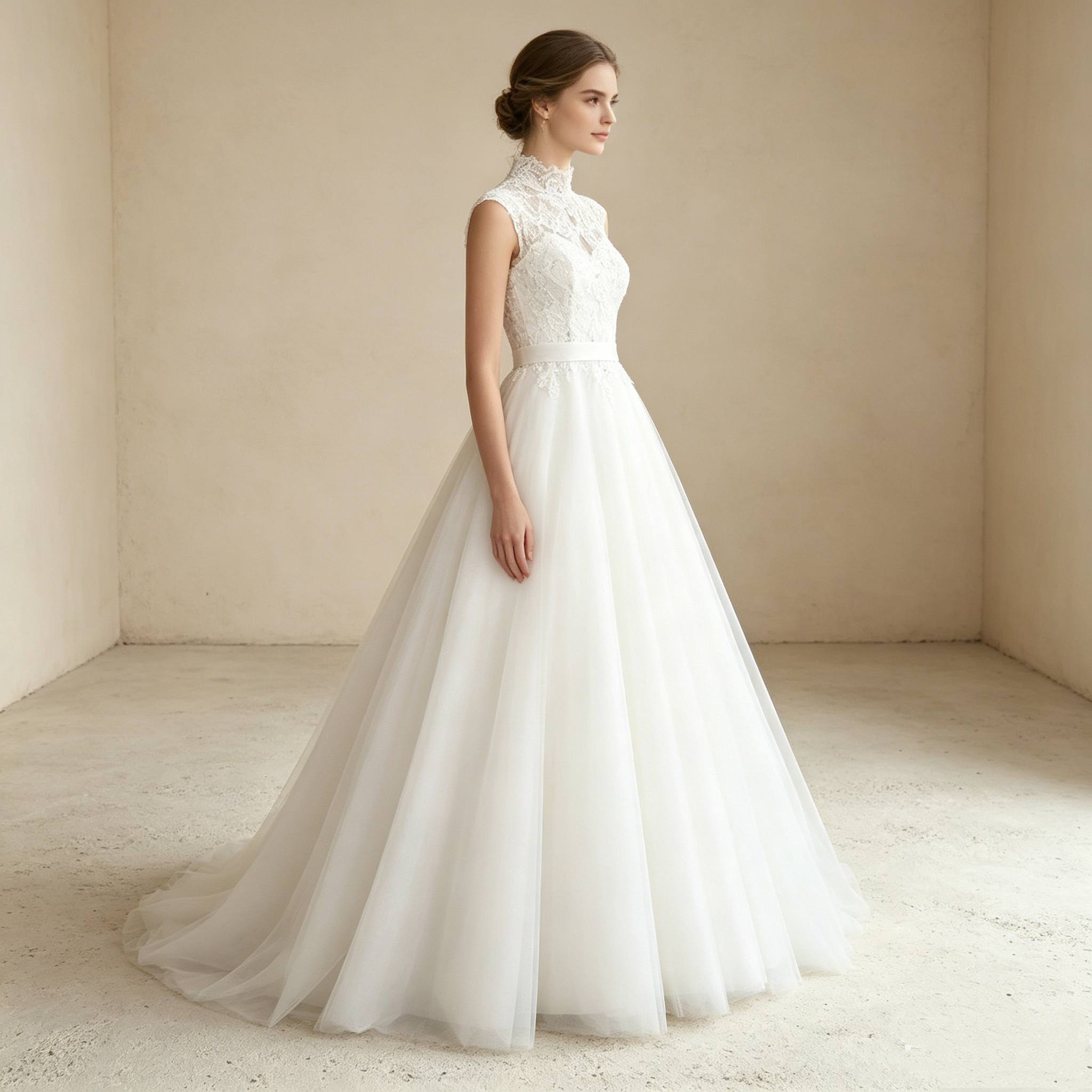 Leichtes A-Linien-Kleid mit filigraner Spitze – Ideal für sommerliche Festlichkeiten