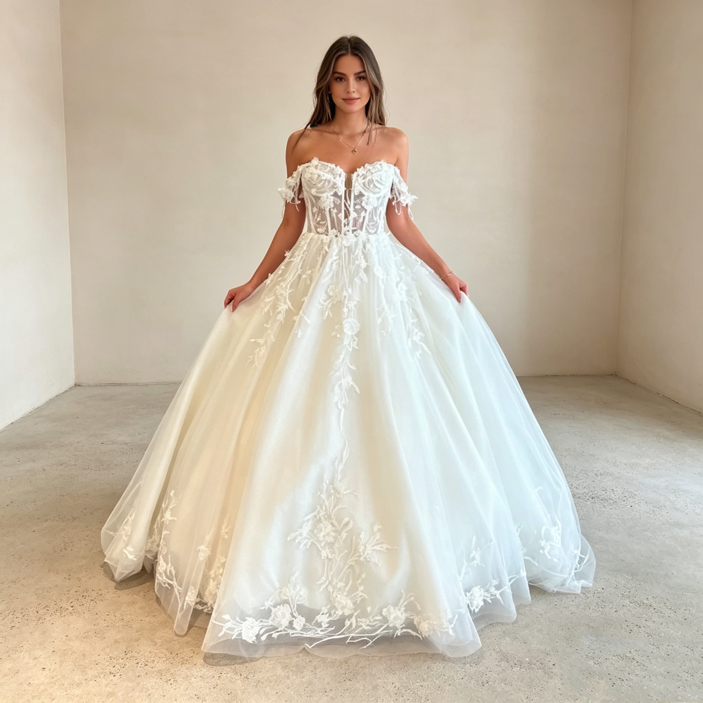 Elegante A Linie Brautmode mit filigraner Spitze für eine zeitlose Silhouette