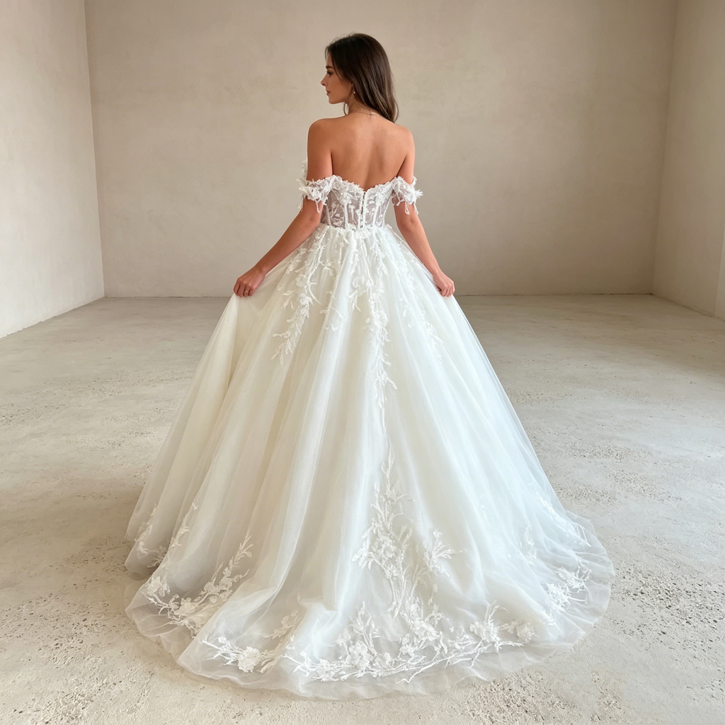 Elegante A Linie Brautmode mit filigraner Spitze für eine zeitlose Silhouette