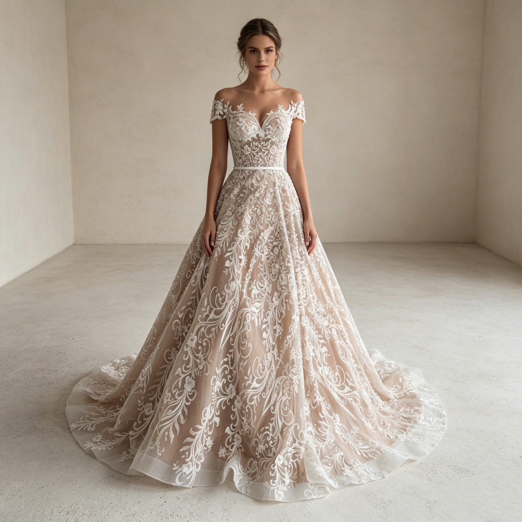 Elegante A-Linien-Silhouette mit liebevoll gestalteten Details