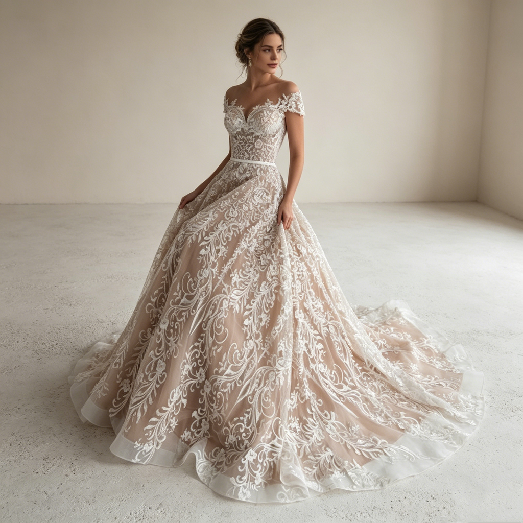 Elegante A-Linien-Silhouette mit liebevoll gestalteten Details