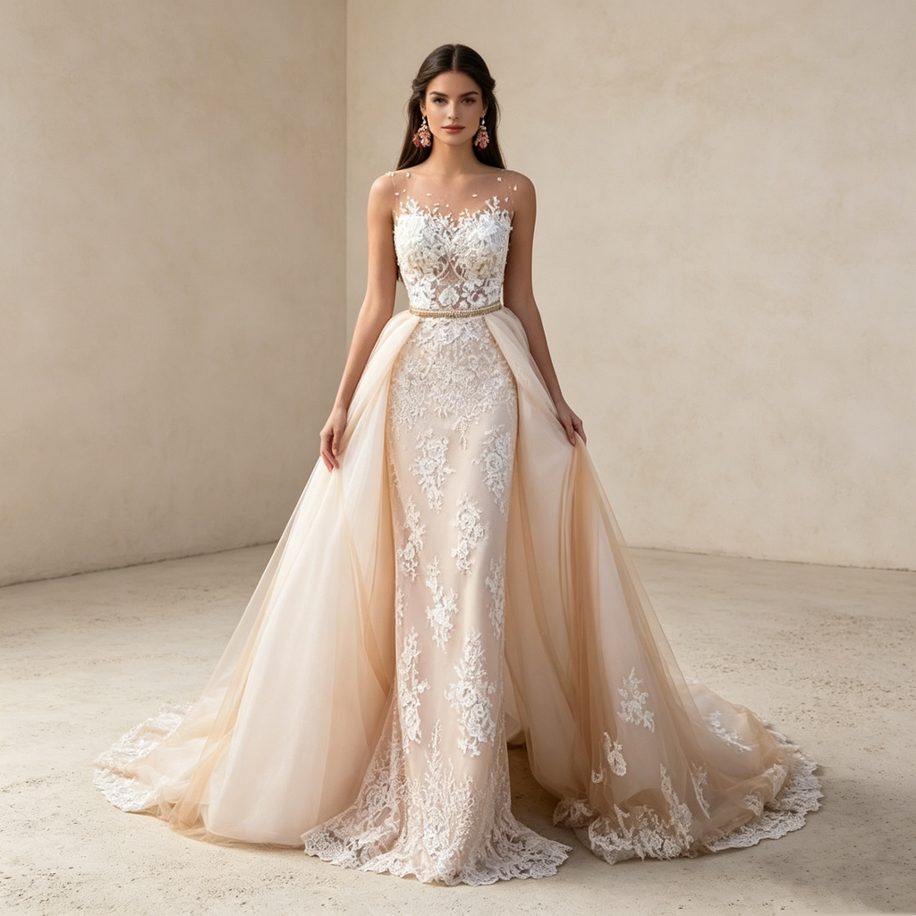 rschwinglicher Traum aus Tüll: Elegante Event-Robe mit feiner Spitze – High-End Look zum fairen Preis
