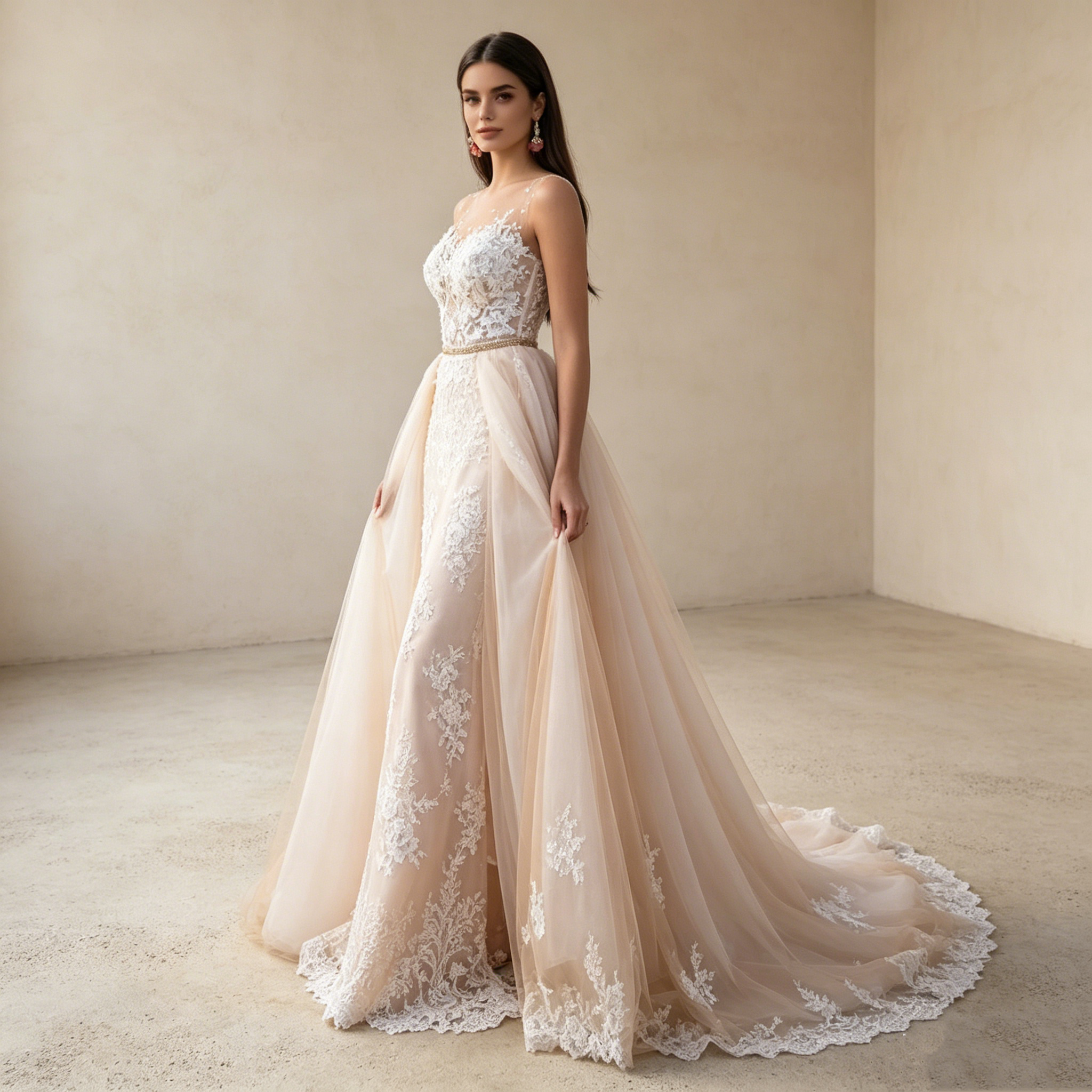 rschwinglicher Traum aus Tüll: Elegante Event-Robe mit feiner Spitze – High-End Look zum fairen Preis