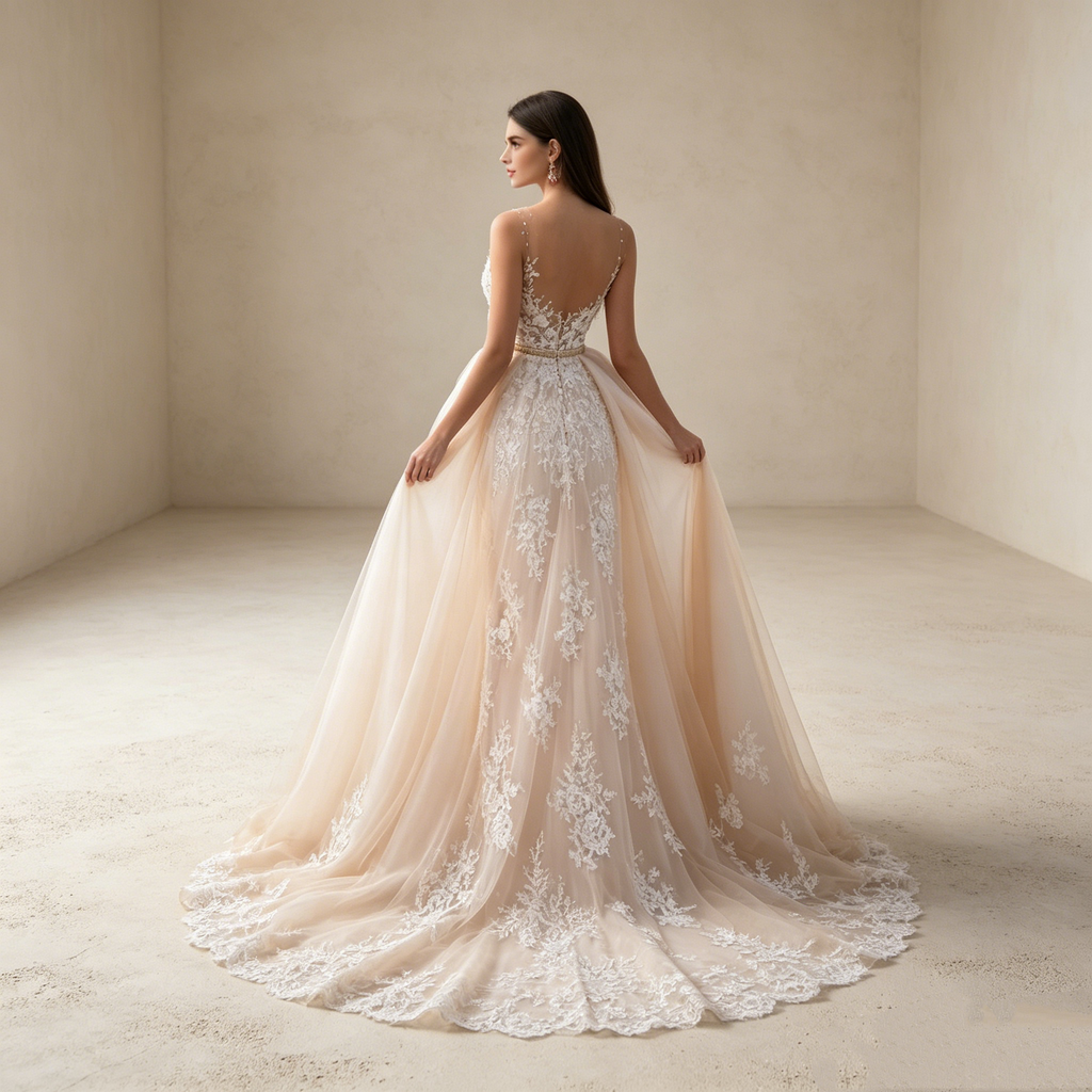 rschwinglicher Traum aus Tüll: Elegante Event-Robe mit feiner Spitze – High-End Look zum fairen Preis
