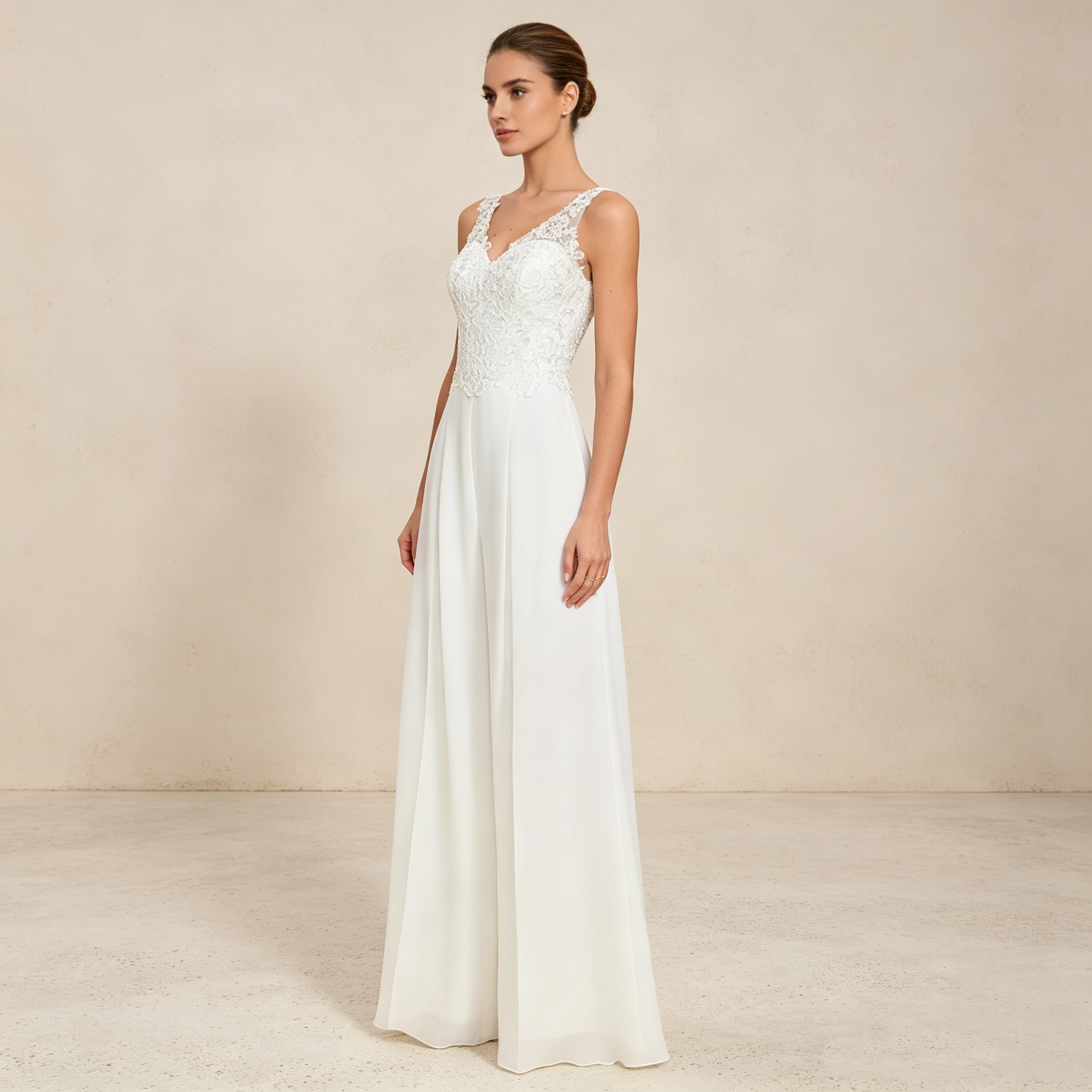 Elegantes Off-Shoulder Abendkleid mit Spitze und Neckholder-Trägern