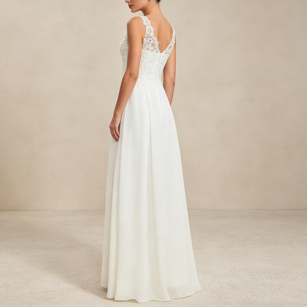 Elegantes Off-Shoulder Abendkleid mit Spitze und Neckholder-Trägern