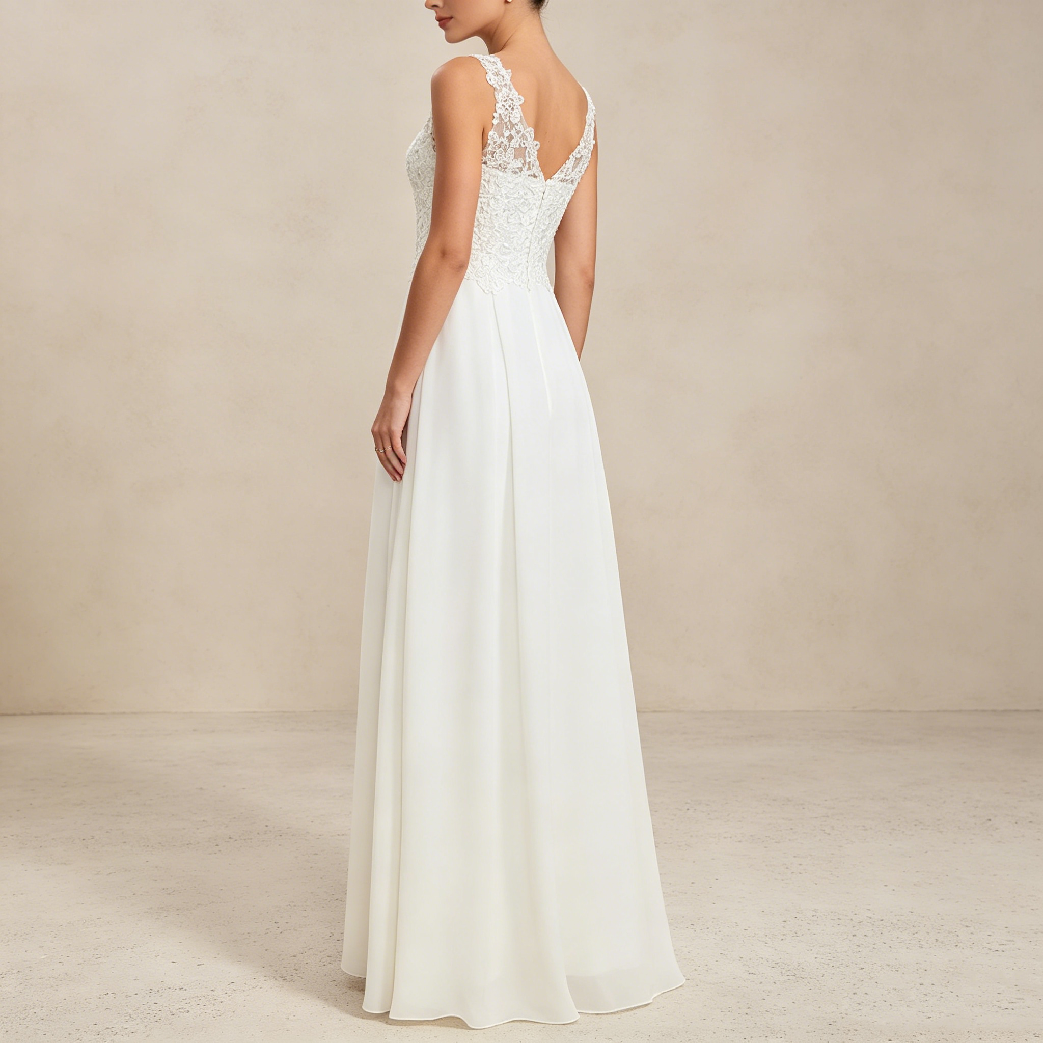 Elegantes Off-Shoulder Abendkleid mit Spitze und Neckholder-Trägern