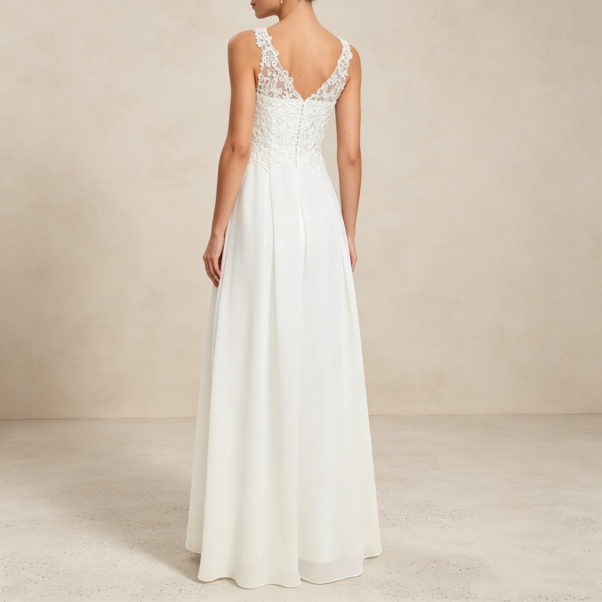 Elegantes Off-Shoulder Abendkleid mit Spitze und Neckholder-Trägern