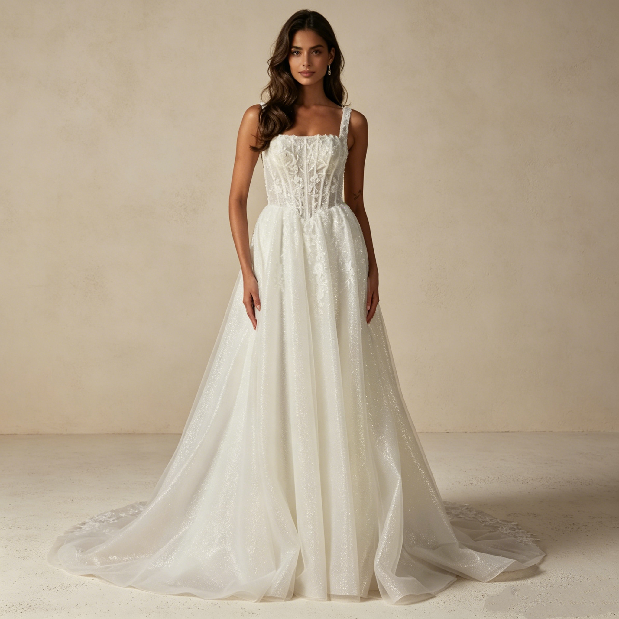 Elegantes A-Linien Maxikleid mit Pailletten – Exklusives Abendkleid mit Korsett-Oberteil und Glitzereffekt