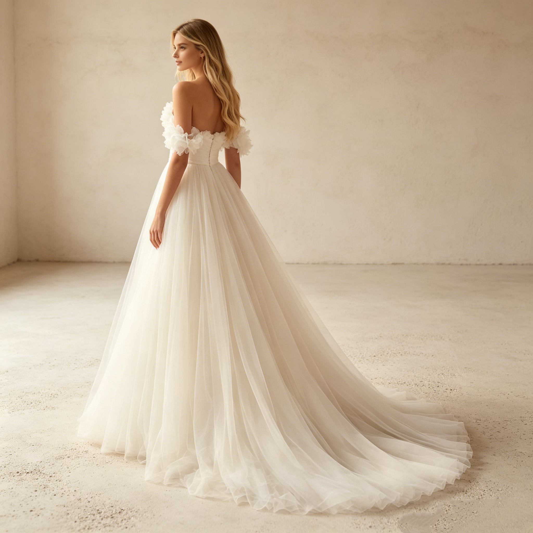 Elegantes Off-Shoulder Abendkleid mit 3D-Blumen und Beinschlitz