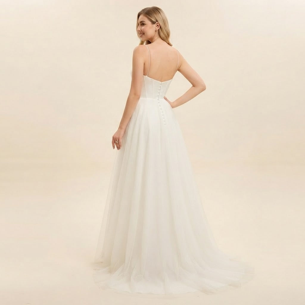 Fließendes formelles Maxikleid mit Herzausschnitt und Tüll‑Rock für besondere Anlässe