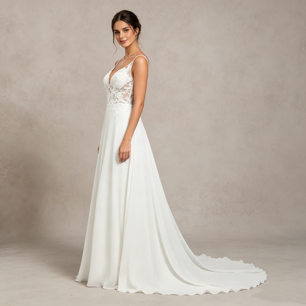 Elegantes Off-Shoulder Abendkleid mit Spitze und Puffärmeln | Maßanfertigung