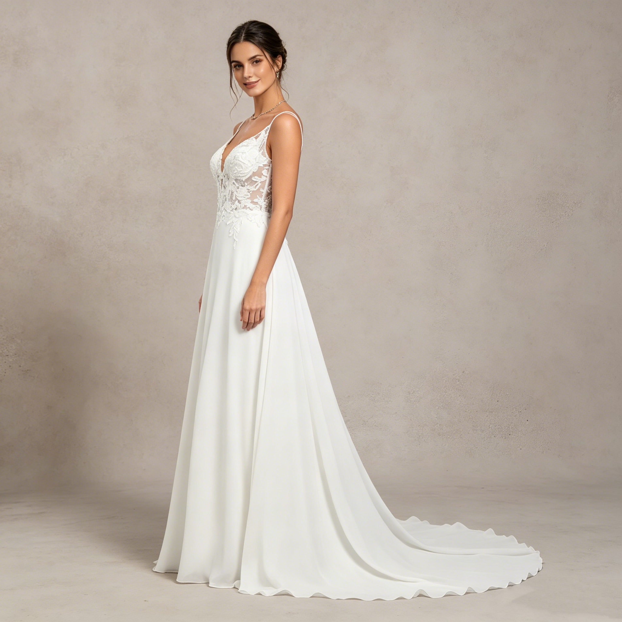 Elegantes Off-Shoulder Abendkleid mit Spitze und Puffärmeln | Maßanfertigung