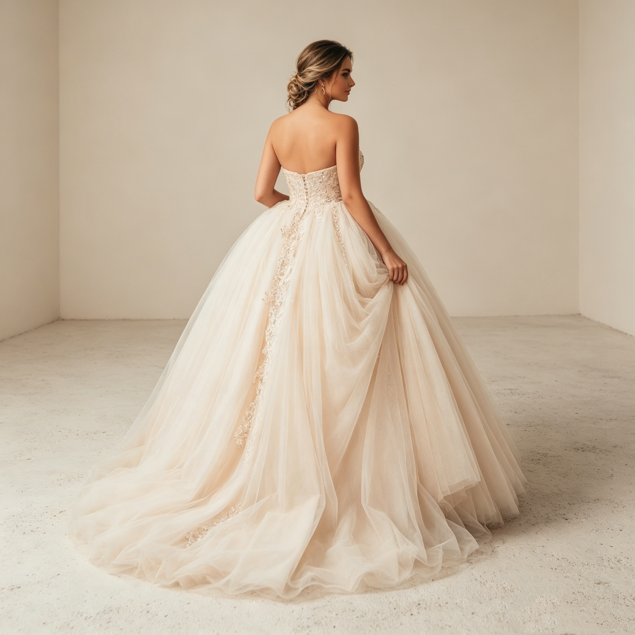 Traumhafte Prinzessinnen-Robe für die Schwangerschaft: Voluminöses Design in Reinweiß mit perfektem Komfort