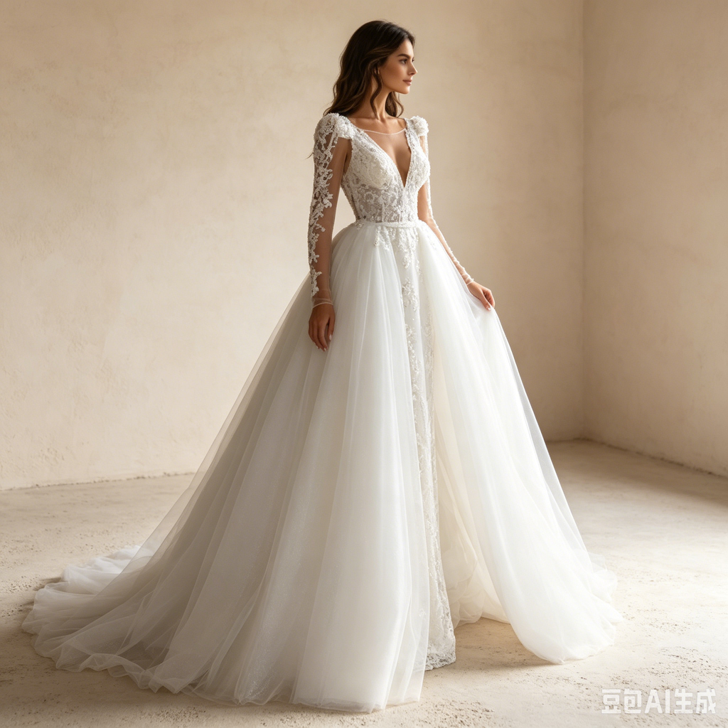 Moderne Chic-Robe in Weiß: Stilvolle A-Linie mit eleganten Ärmeln