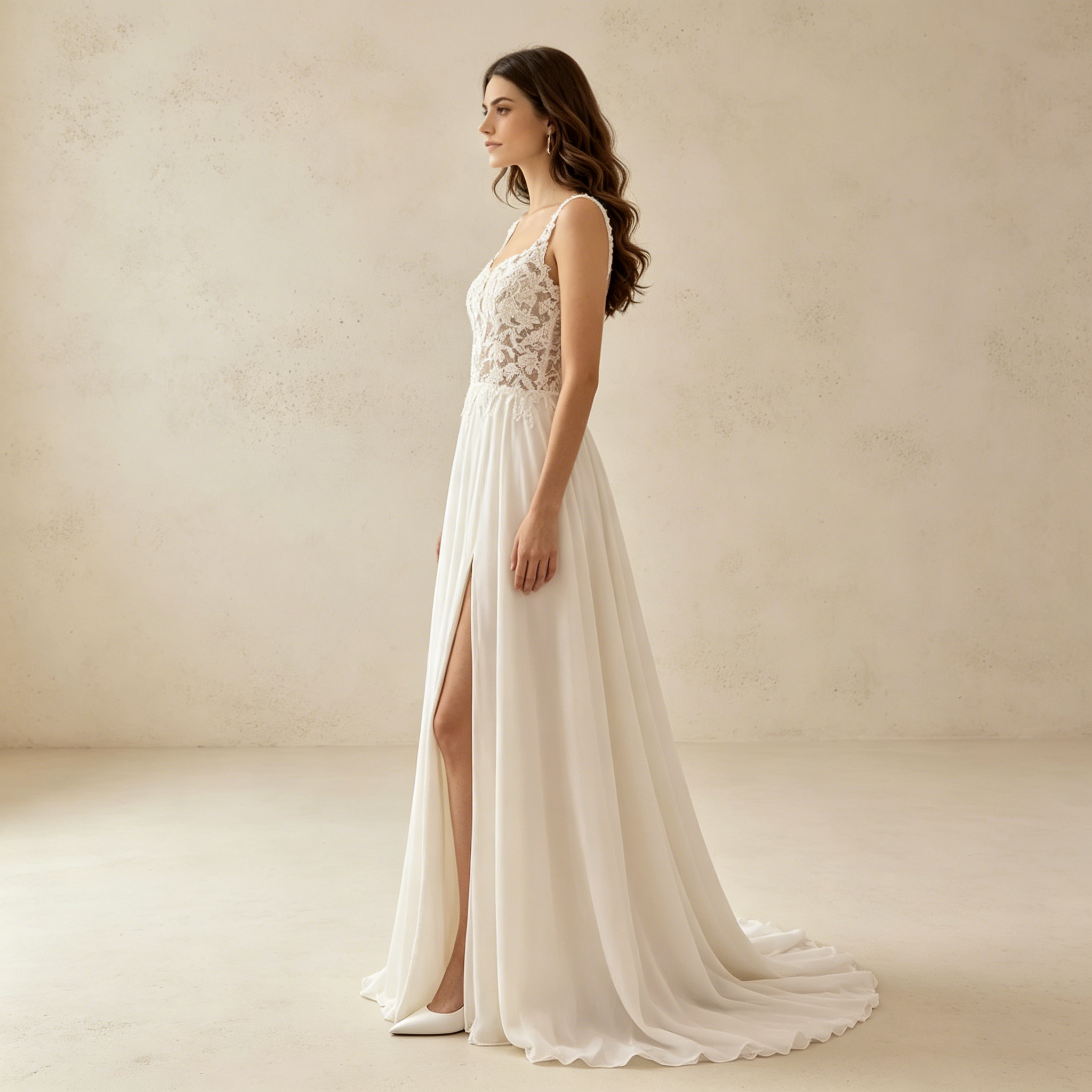 Spaghetti-Träger Abendkleid mit Spitze | Elegantes Korsett-Kleid aus Tüll
