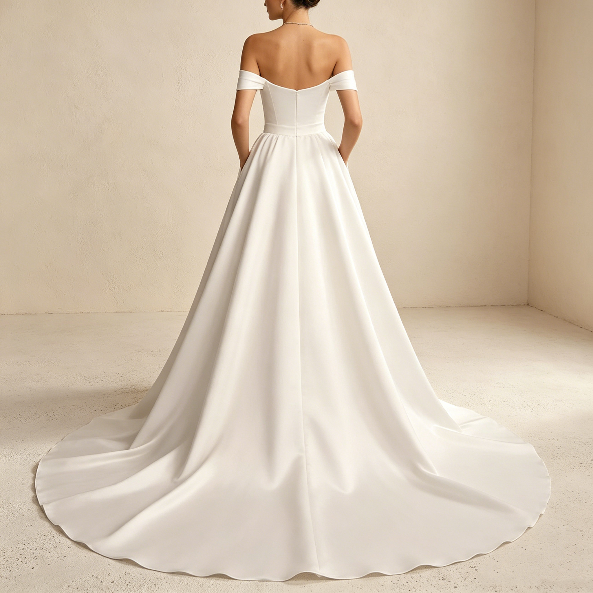 Elegantes Neckholder Abendkleid aus Satin mit Spitzen-Oberteil | Rückenfrei