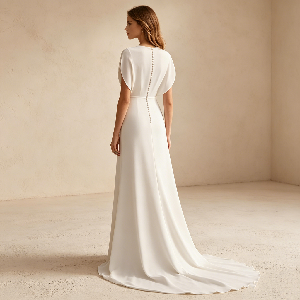 Minimalistisches Abendkleid mit V-Ausschnitt und drapierter Taille | Maßanfertigung