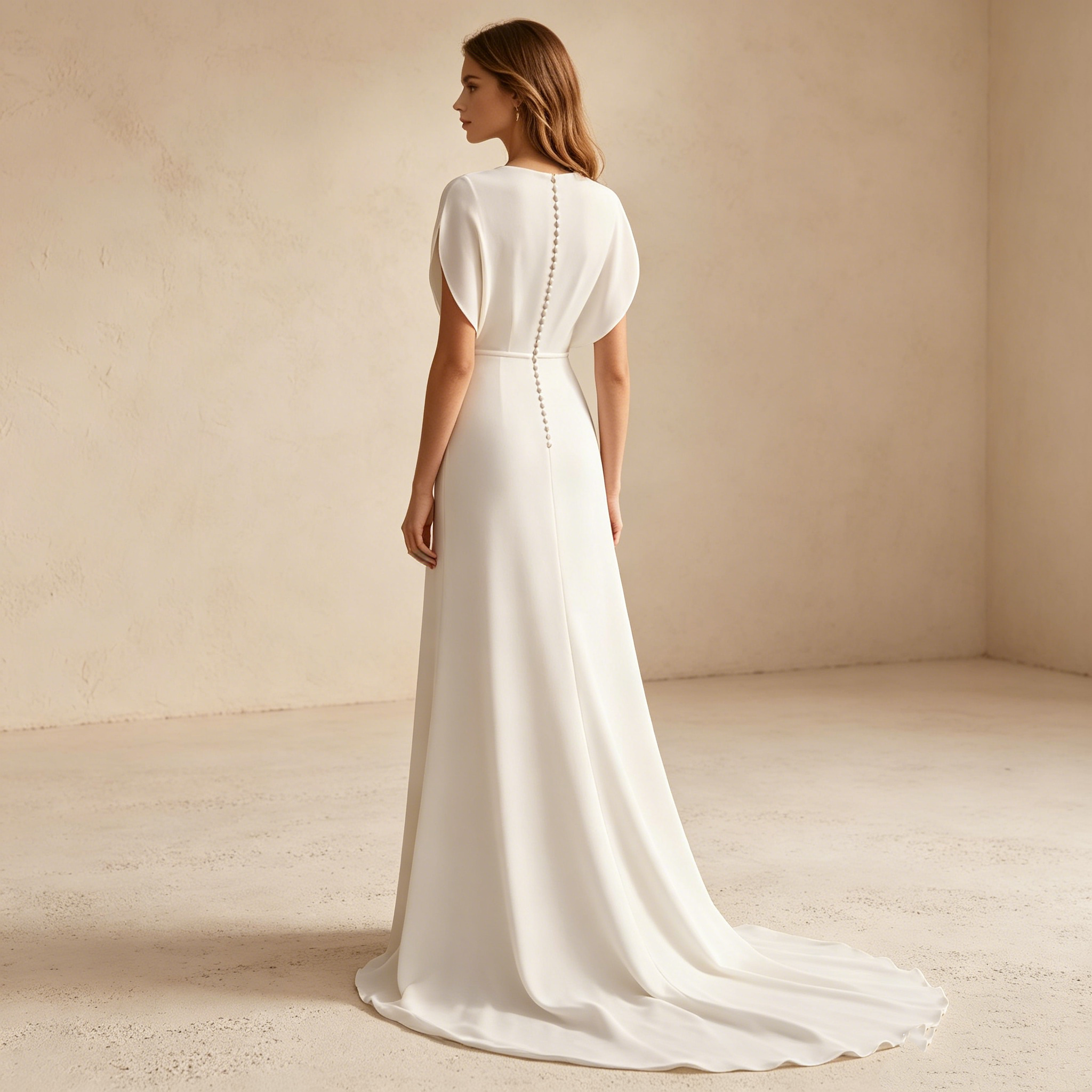 Minimalistisches Abendkleid mit V-Ausschnitt und drapierter Taille | Maßanfertigung
