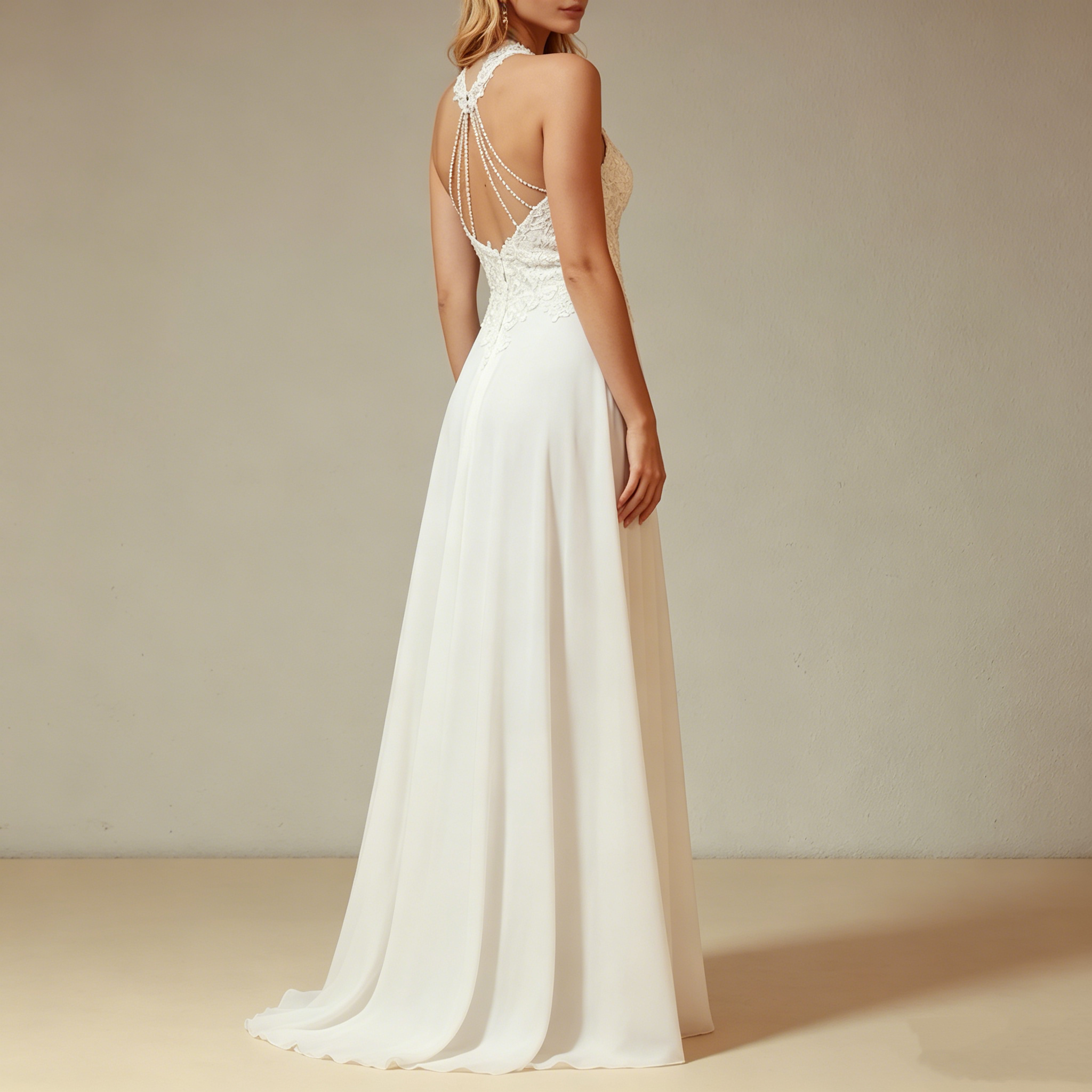 Elegantes Off-Shoulder Abendkleid aus Satin mit langen Spitzenärmeln