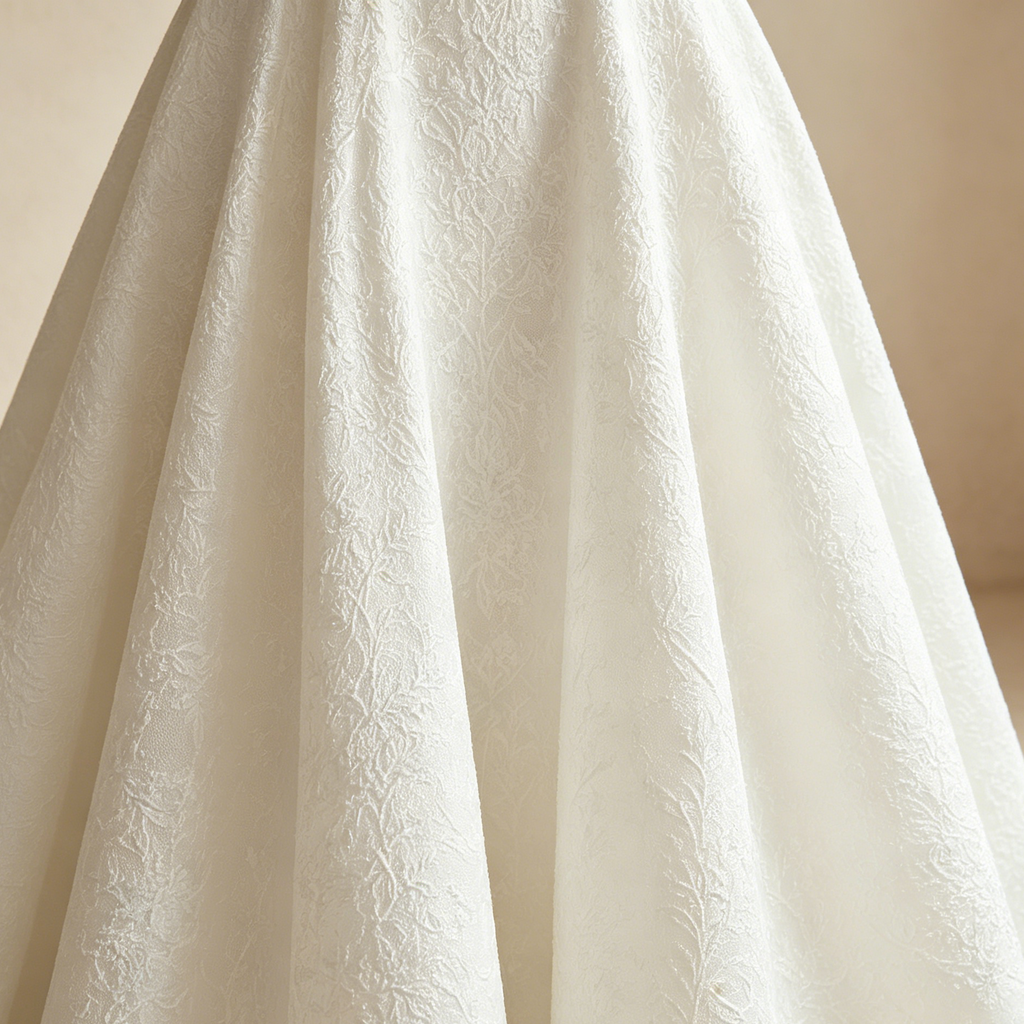 Abendkleid in Weiß mit Spaghettiträgern und V-Ausschnitt