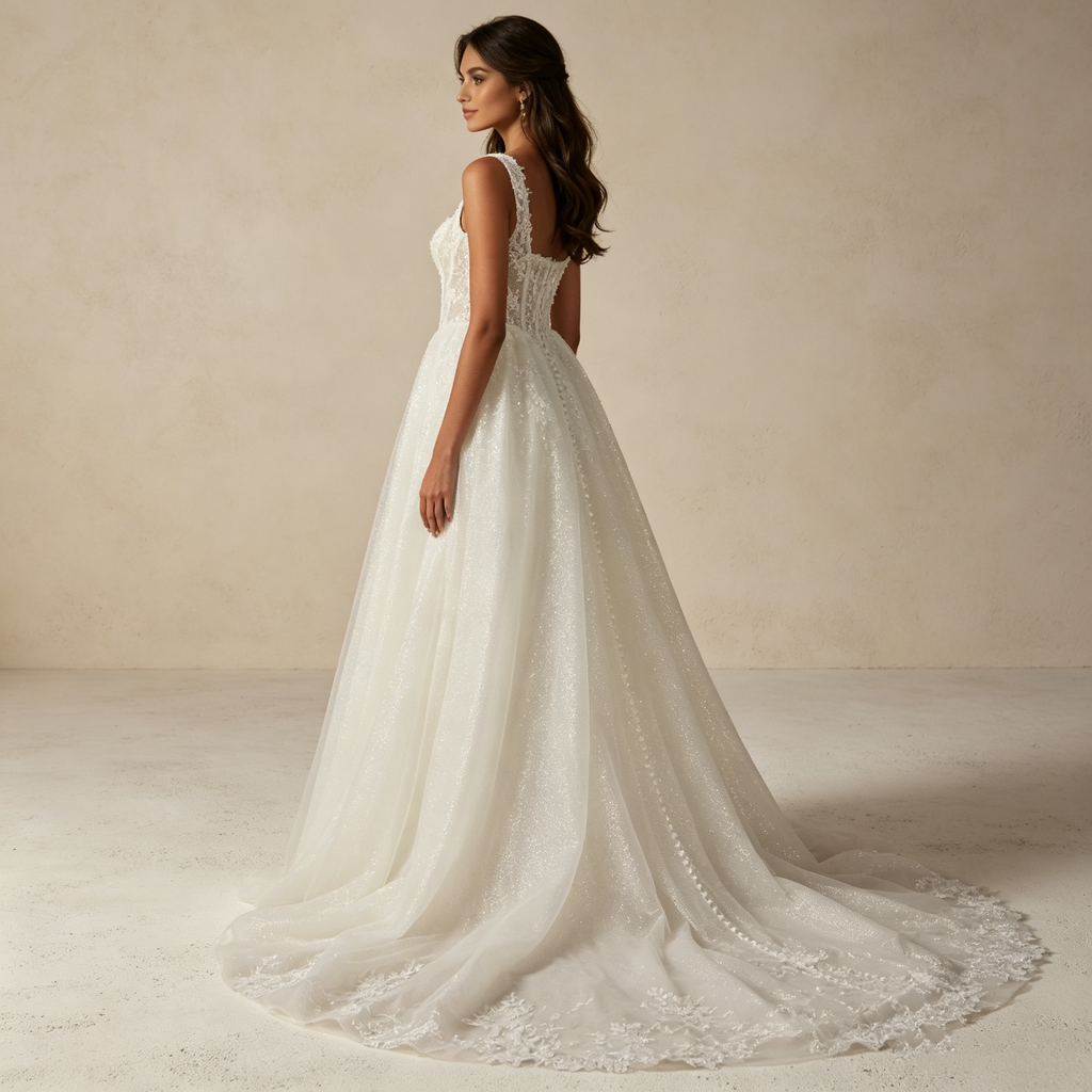 Elegantes A-Linien Maxikleid mit Pailletten – Exklusives Abendkleid mit Korsett-Oberteil und Glitzereffekt