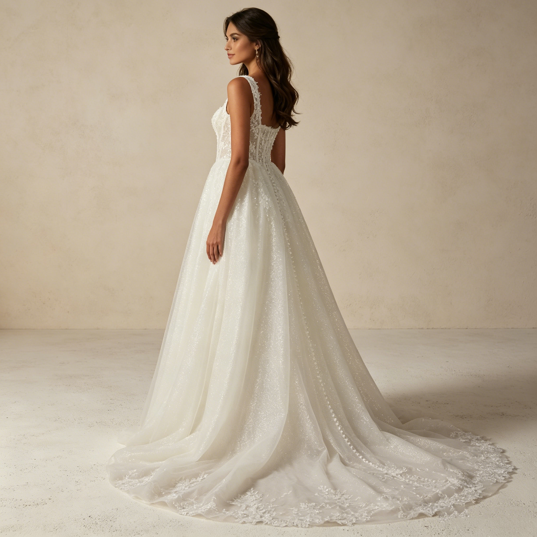 Elegantes A-Linien Maxikleid mit Pailletten – Exklusives Abendkleid mit Korsett-Oberteil und Glitzereffekt