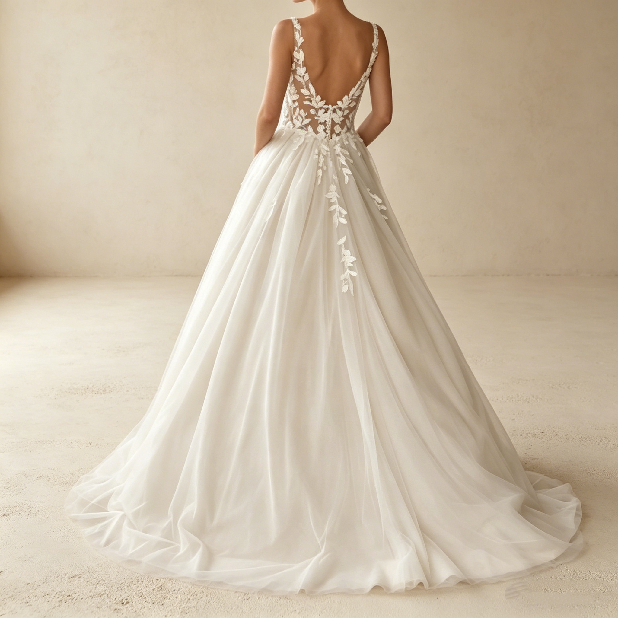 Elegantes A-Linien Abendkleid mit Beinschlitz – Bodenlanges Maxikleid mit floraler Stickerei und tiefem V-Ausschnitt