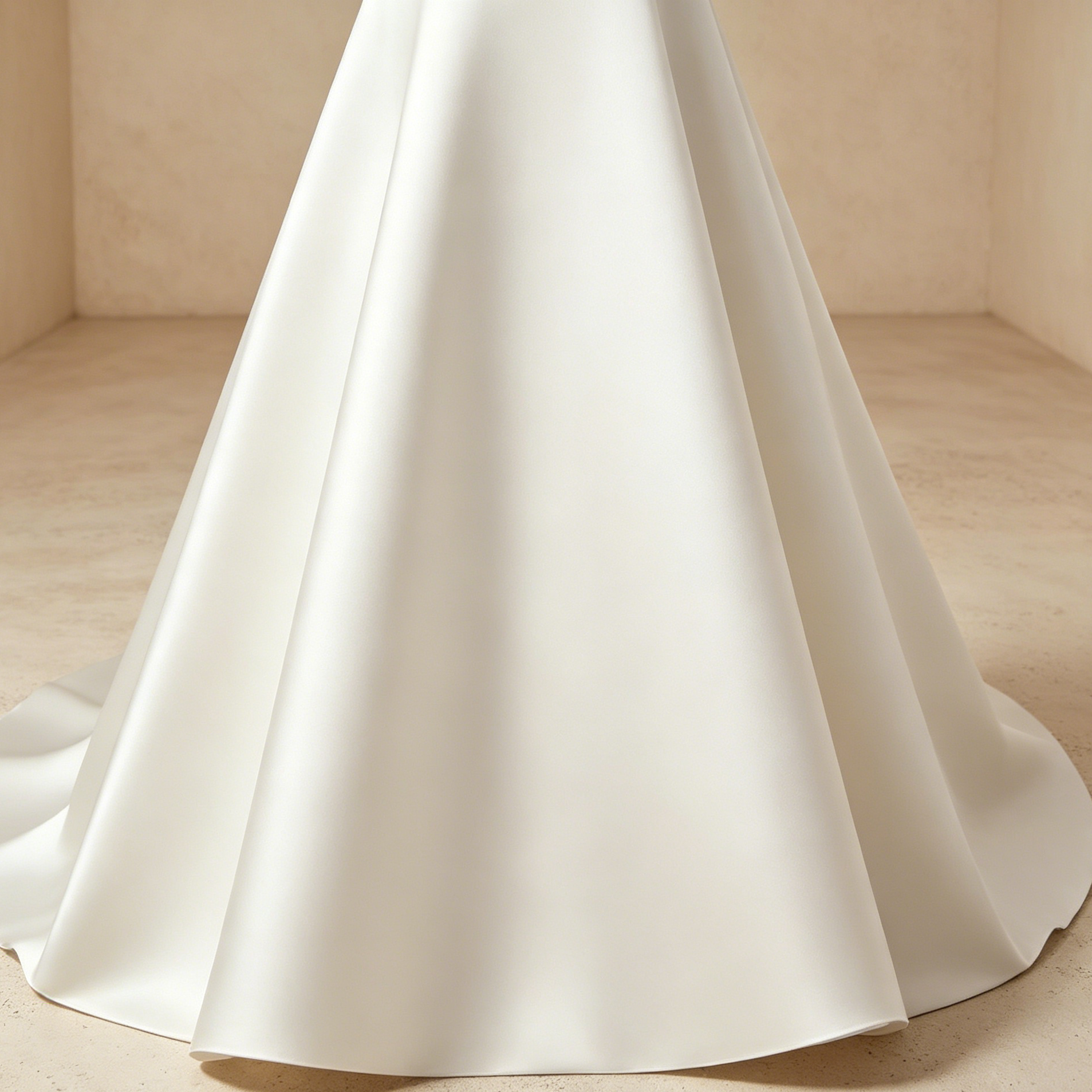 Abendkleid in Weiß mit Spitzen-Oberteil und langen Ärmeln