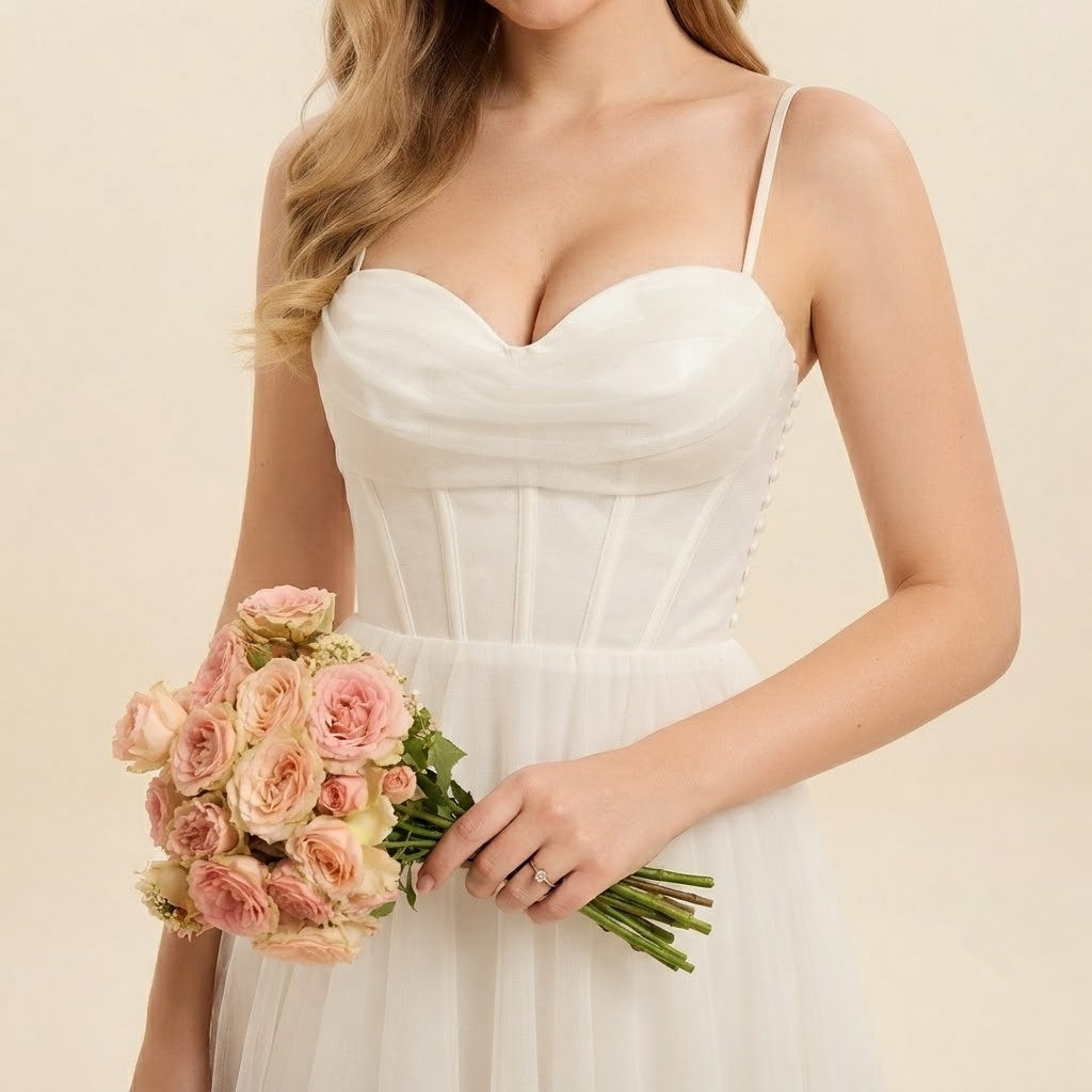 Fließendes formelles Maxikleid mit Herzausschnitt und Tüll‑Rock für besondere Anlässe