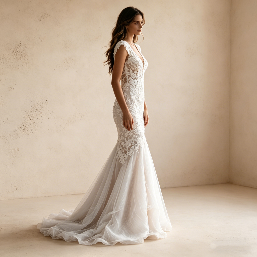 Exquisites Besticktes Maxikleid in Elfenbein – Ärmelloses Abendkleid mit Spitzenapplikationen und Tüllsaum