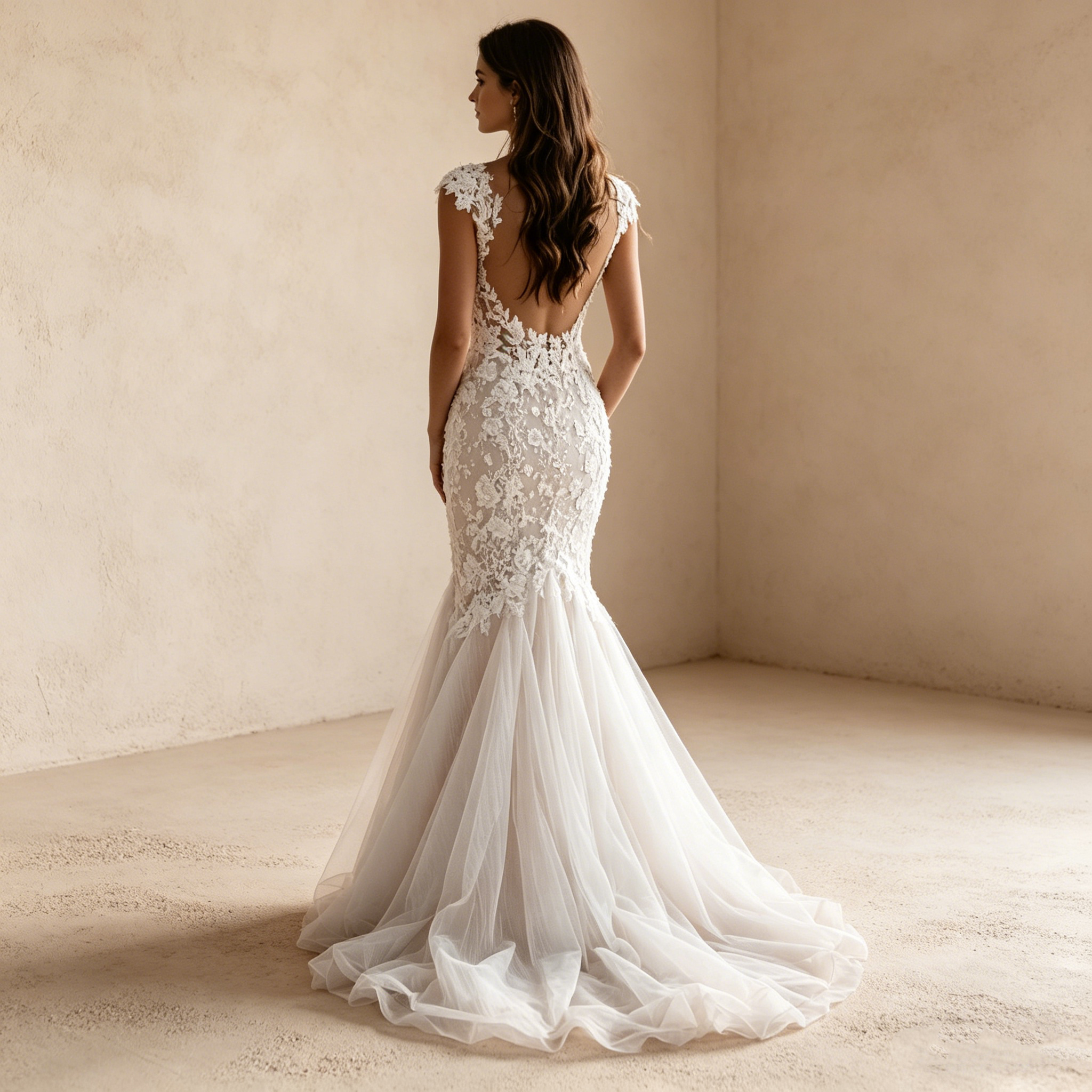 Exquisites Besticktes Maxikleid in Elfenbein – Ärmelloses Abendkleid mit Spitzenapplikationen und Tüllsaum