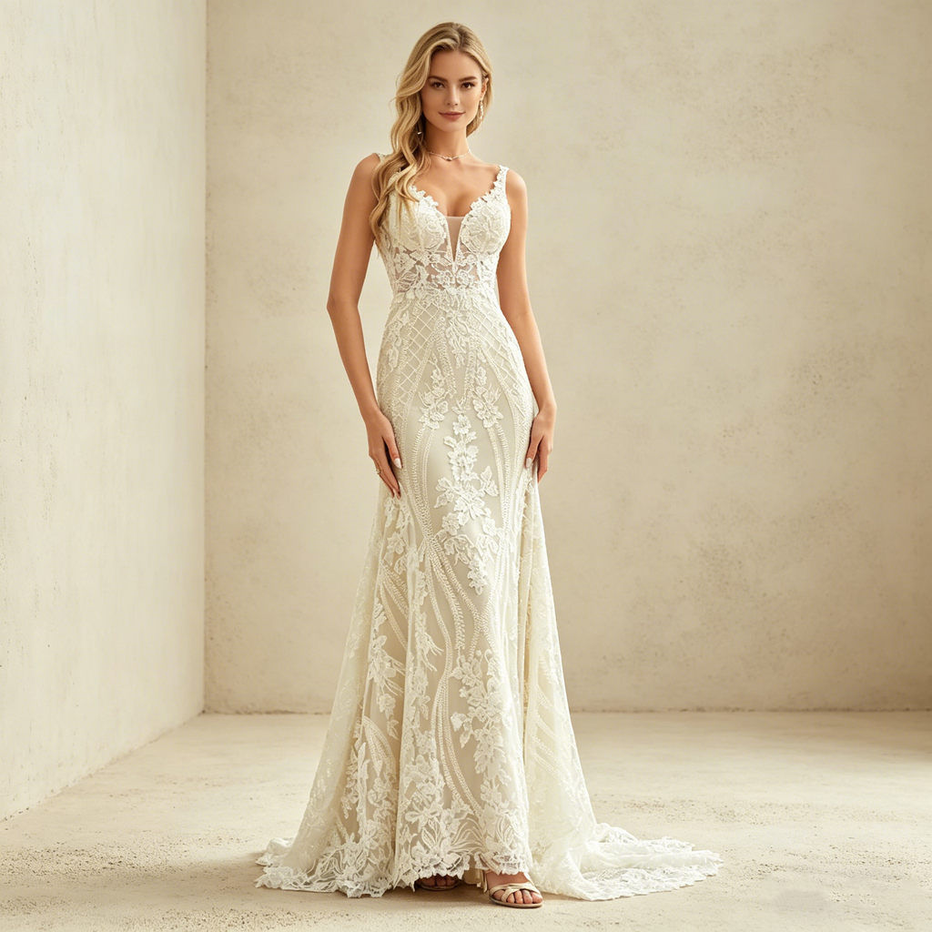 Minimalistisches Satin-Maxikleid mit schmalen Trägern und Rückenausschnitt – Elegante Abendrobe in Elfenbein