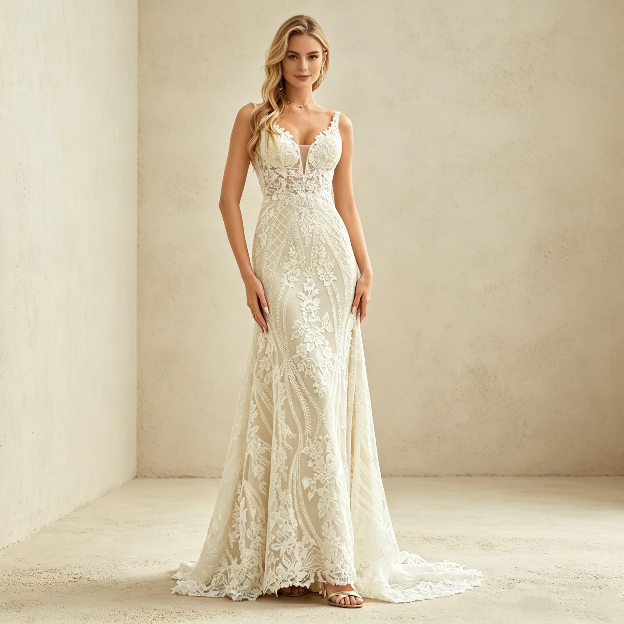 Minimalistisches Satin-Maxikleid mit schmalen Trägern und Rückenausschnitt – Elegante Abendrobe in Elfenbein