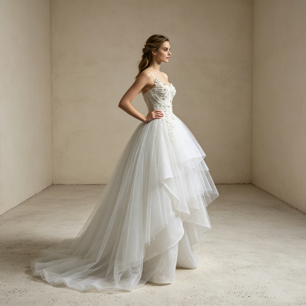 Weißes Mini-Cocktailkleid: Verspielte Glocken-Silhouette mit edler Beading-Bestickung und Keyhole-Rücken