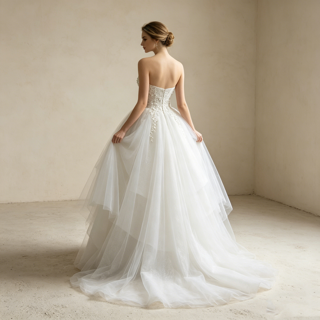 Weißes Mini-Cocktailkleid: Verspielte Glocken-Silhouette mit edler Beading-Bestickung und Keyhole-Rücken