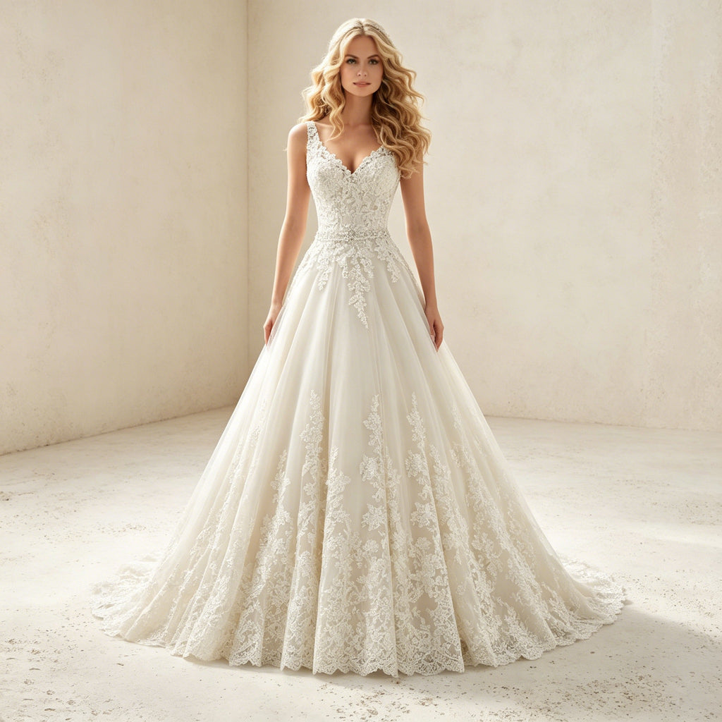 Romantisches Gala-Kleid mit Strass-Verzierung und Voluminösem Tüll-Rock