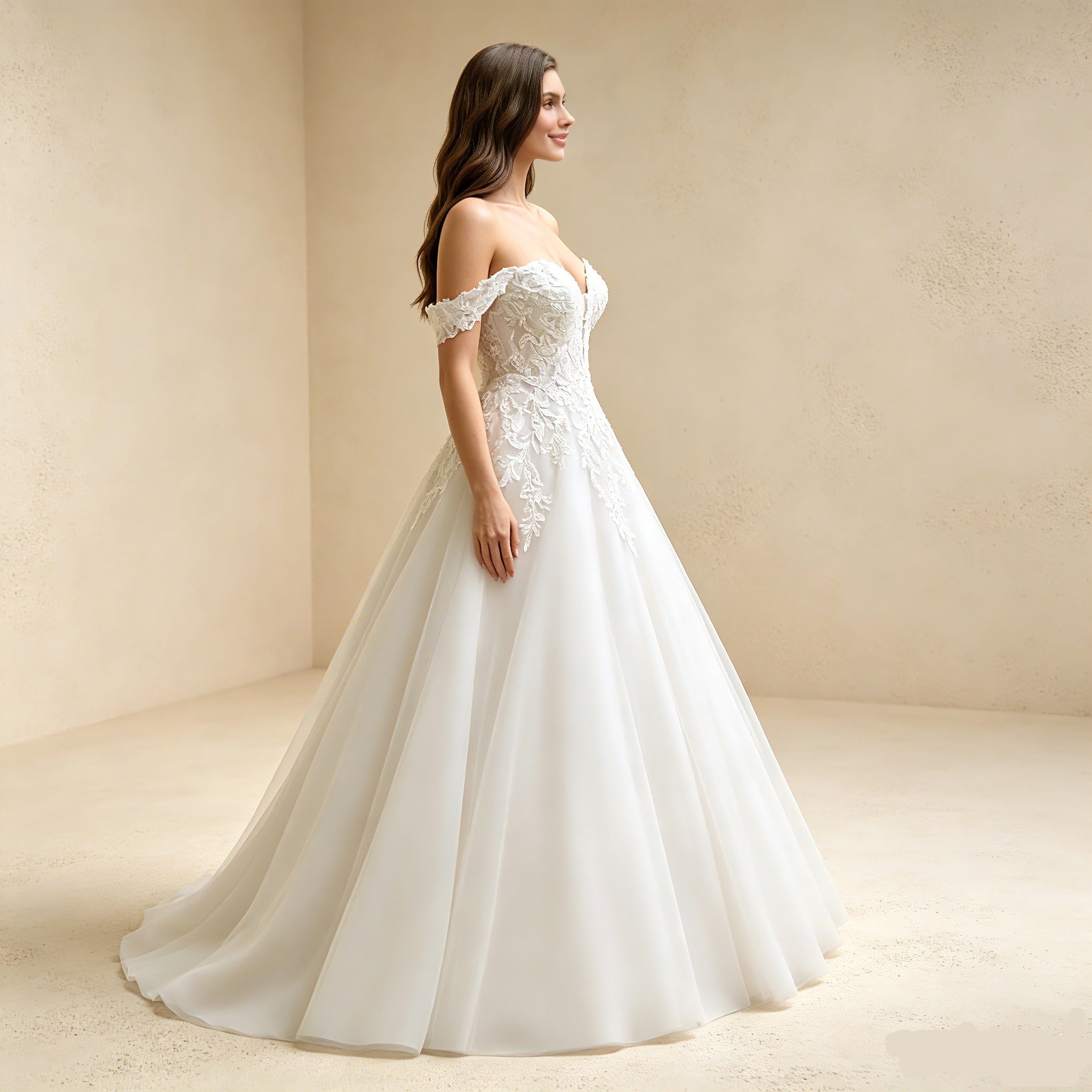 Elegantes Satin Abendkleid Weiß | A-Linien Maxikleid mit Taschen