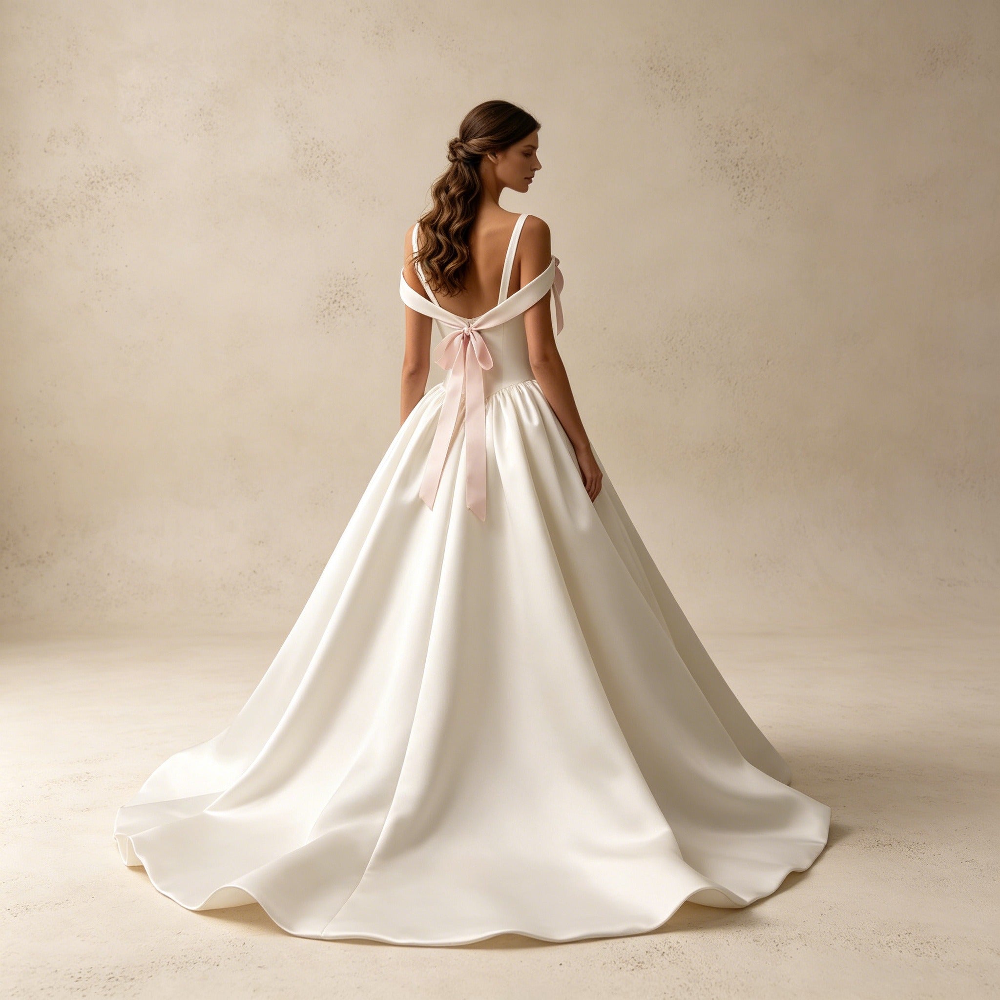Satin-Abendkleid mit 3D-Blumen – Elegantes Ballkleid mit Korsagen-Taille