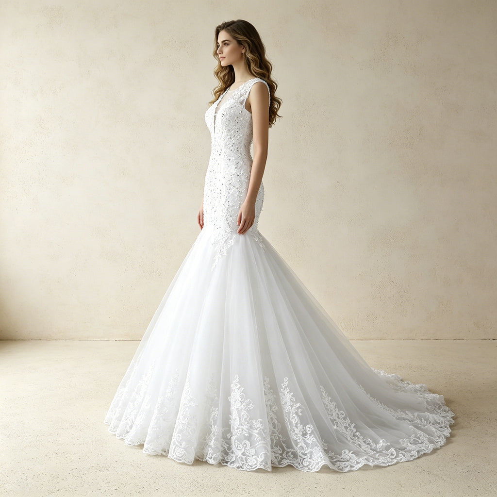 Exklusives Meerjungfrau Abendkleid | Glamouröses Kleid mit Strass