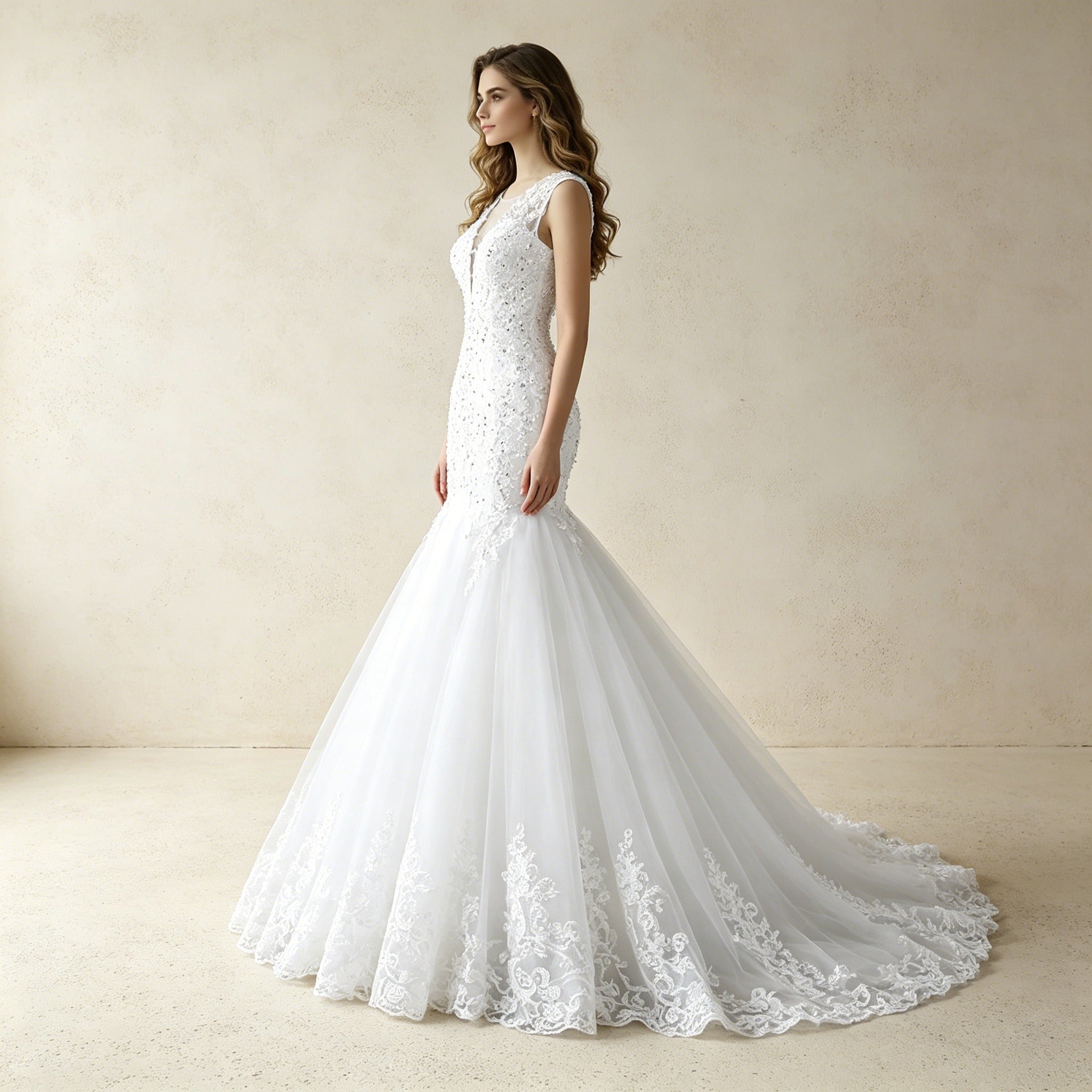 Exklusives Meerjungfrau Abendkleid | Glamouröses Kleid mit Strass