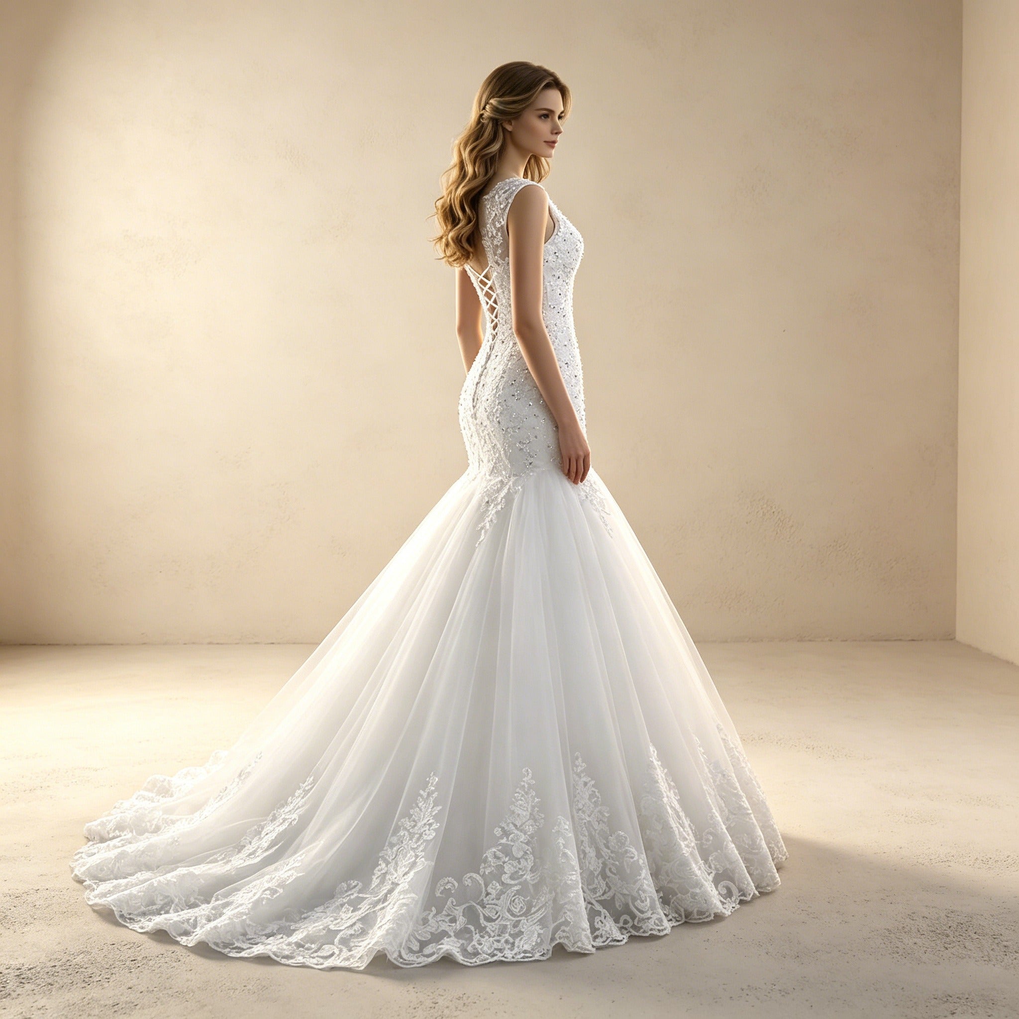 Exklusives Meerjungfrau Abendkleid | Glamouröses Kleid mit Strass