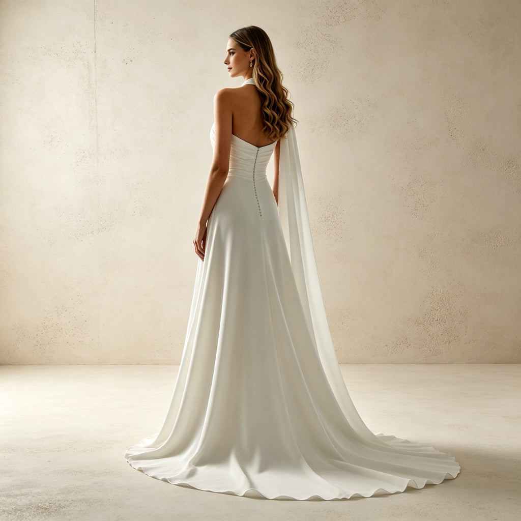 Asymmetrisches Abendkleid im Griechischen Stil | Elegantes One-Shoulder Kleid Weiß